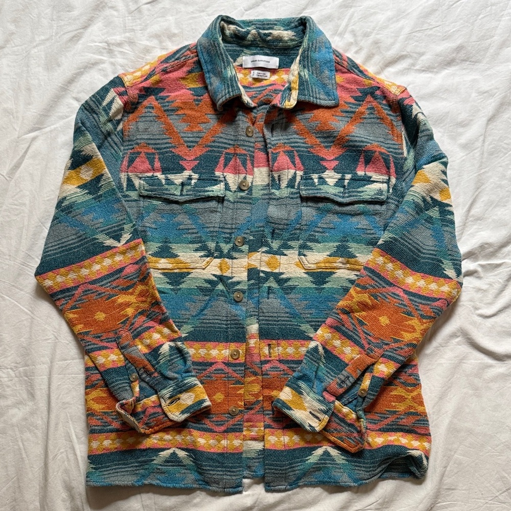 Urban Outfitters Multicolor Geometric Button-Up Shirt
